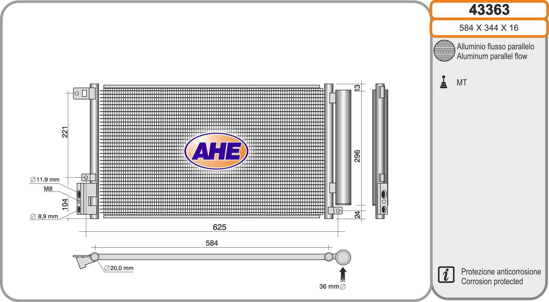 Конденсатор кондиционер AHE 43363