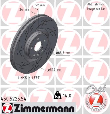 Тормозной диск black z ZIMMERMANN 450.5225.54