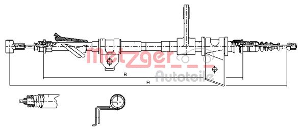 Тросик cтояночный тормоз METZGER 451.11