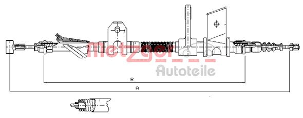 Тросик cтояночный тормоз METZGER 451.12