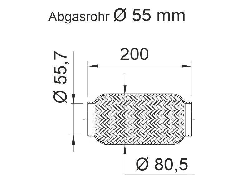 Гофрированная труба выхлопная система ERNST 460057