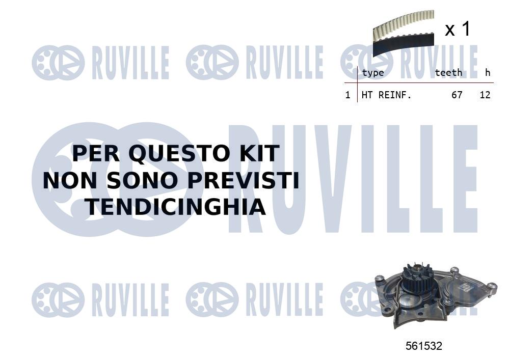 Водяной насос + комплект зубчатого ремня RUVILLE 55B0031