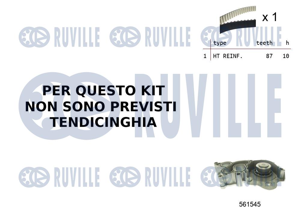 Водяной насос + комплект зубчатого ремня RUVILLE 55B0051