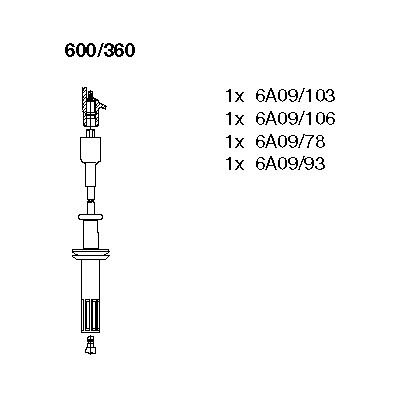 Комплект проводов зажигания BREMI 600/360