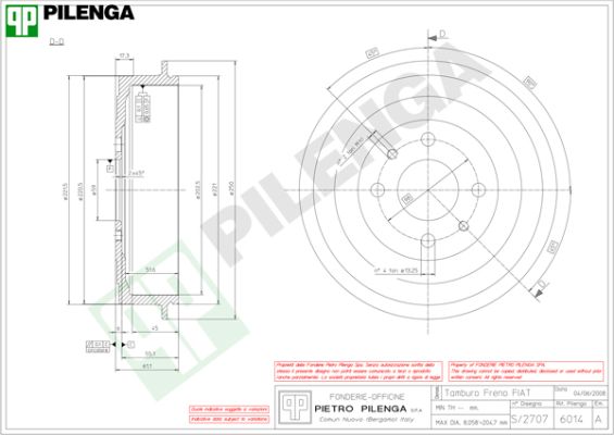 Тормозной барабан PILENGA 6014