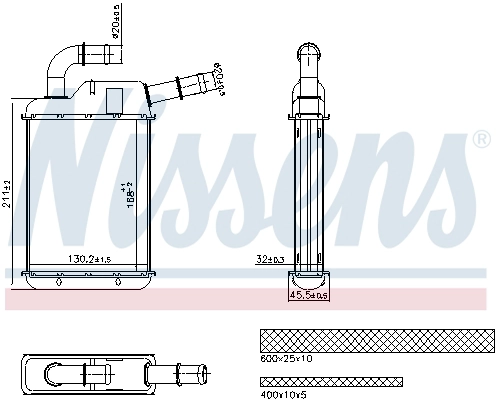 Теплообменник отопление салона NISSENS 707279