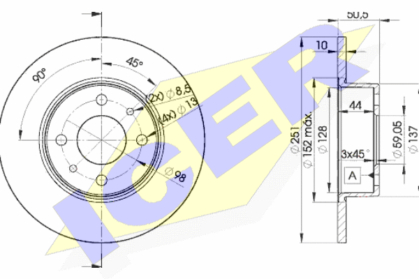 Тормозной диск ICER 78BD4070-2
