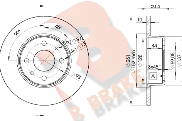Тормозной диск R BRAKE 78RBD24070