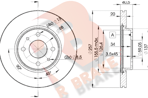 Тормозной диск R BRAKE 78RBD25056