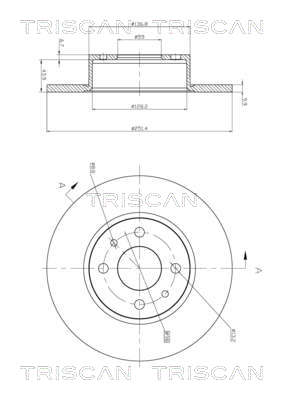 Тормозной диск coated TRISCAN 8120 10107C