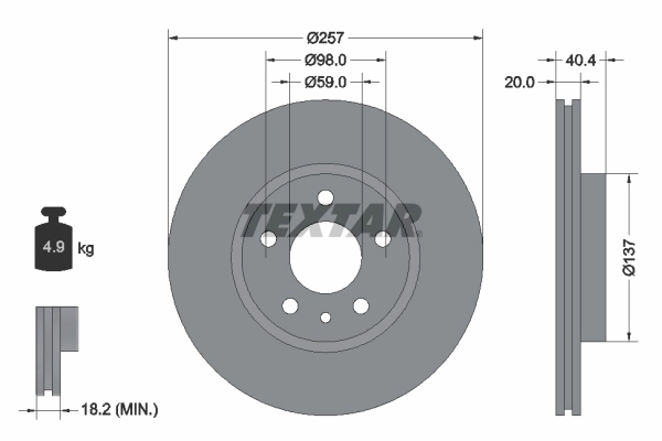 Тормозной диск TEXTAR 92083100