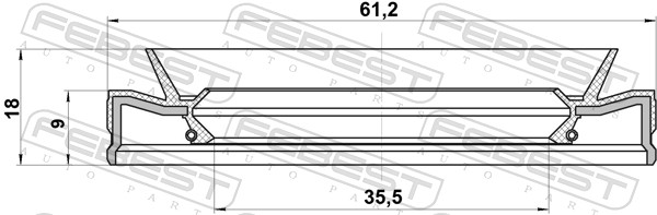 Уплотняющее кольцо дифференциал FEBEST 95HEY-37610918X
