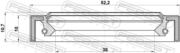 Уплотнительное кольцо вала приводной вал FEBEST 95IAY-40521011R