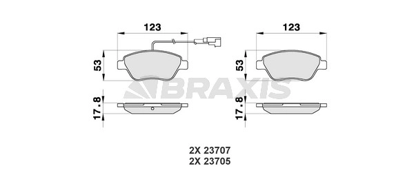 Комплект тормозных колодок дисковый тормоз BRAXIS AB0012