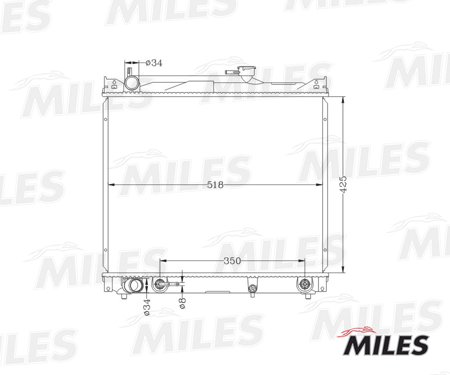 Радиатор охлаждение двигателя MILES ACRB113