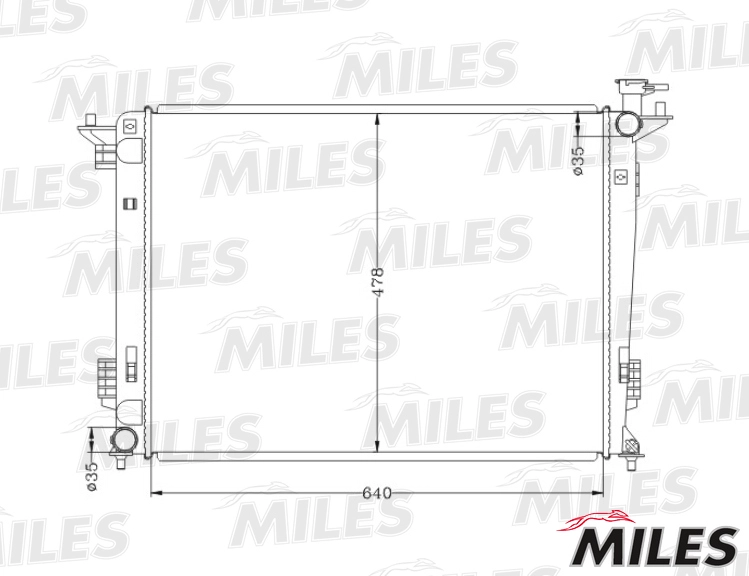 Радиатор охлаждение двигателя MILES ACRB475