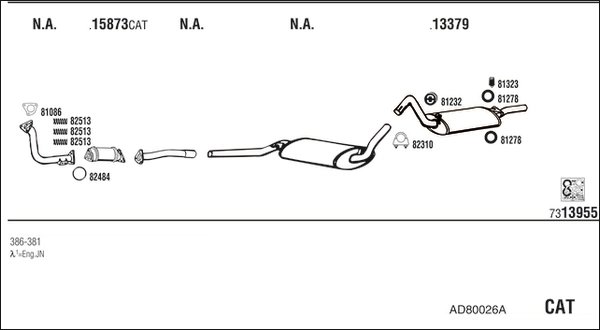 Система выпуска ог WALKER PRODUCTS AD80026A