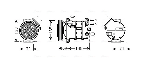 Компрессор кондиционер AVA QUALITY COOLING ALK145