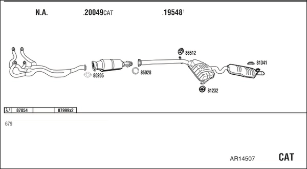 Система выпуска ог WALKER PRODUCTS AR14507