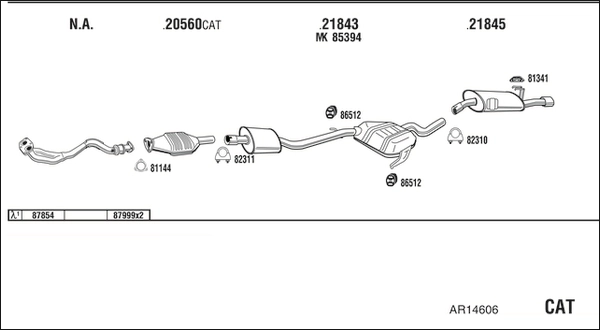 Система выпуска ог WALKER PRODUCTS AR14606