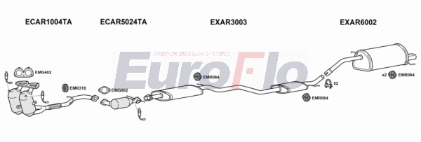 Система выпуска ог EUROFLO AR14716 1004C