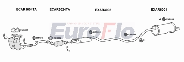 Система выпуска ог EUROFLO AR15616 2001D