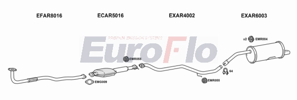 Система выпуска ог EUROFLO AR15624D 3001A