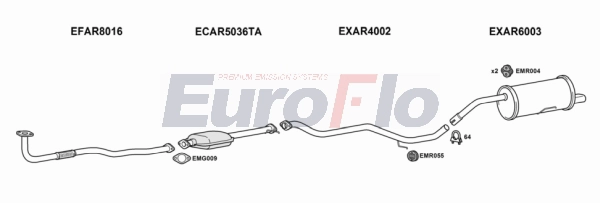 Система выпуска ог EUROFLO AR15624D 3001D