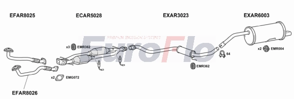 Система выпуска ог EUROFLO AR15625 2001B
