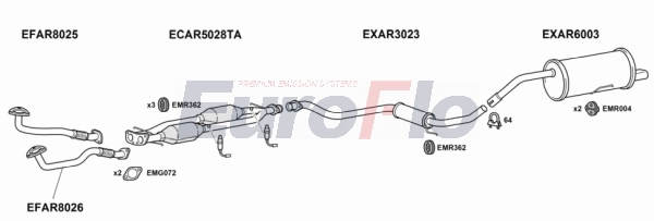 Система выпуска ог EUROFLO AR15625 3001B
