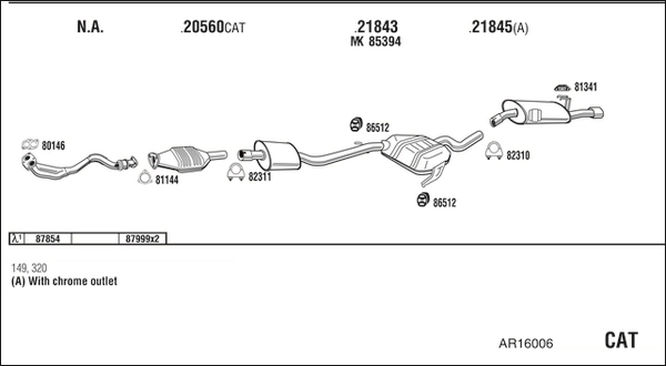Система выпуска ог WALKER PRODUCTS AR16006