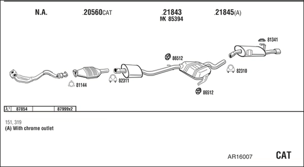 Система выпуска ог WALKER PRODUCTS AR16007