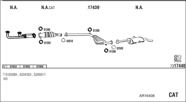 Система выпуска ог WALKER PRODUCTS AR16408