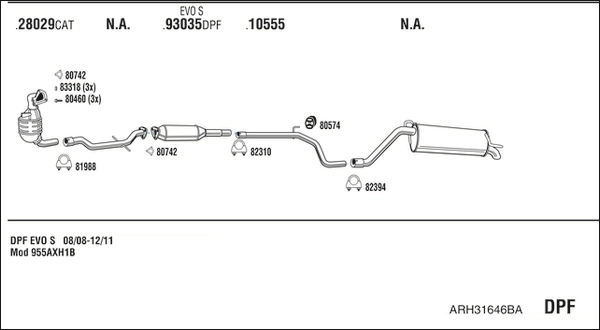 Система выпуска ог WALKER PRODUCTS ARH31646BA