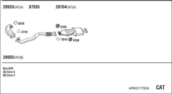 Система выпуска ог WALKER PRODUCTS ARK017792A