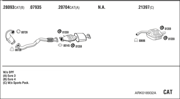 Система выпуска ог WALKER PRODUCTS ARK018932A