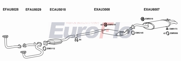 Система выпуска ог EUROFLO AU10026 2001E