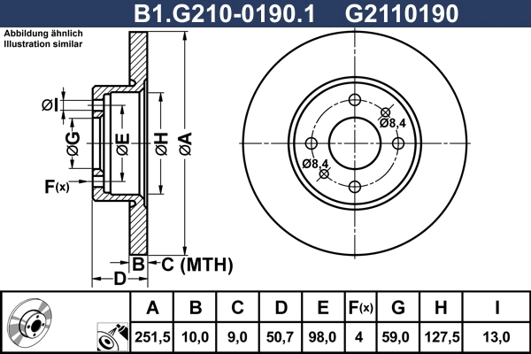 Тормозной диск GALFER B1.G210-0190.1