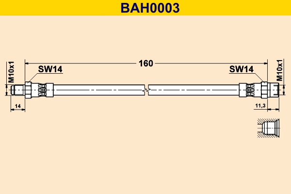 Тормозной шланг BARUM BAH0003
