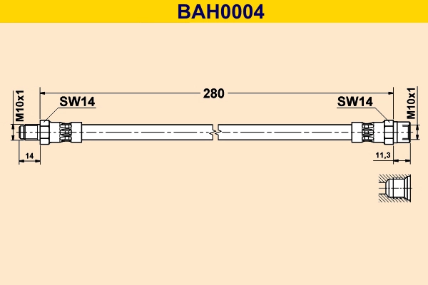 Тормозной шланг BARUM BAH0004