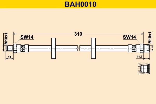 Тормозной шланг BARUM BAH0010