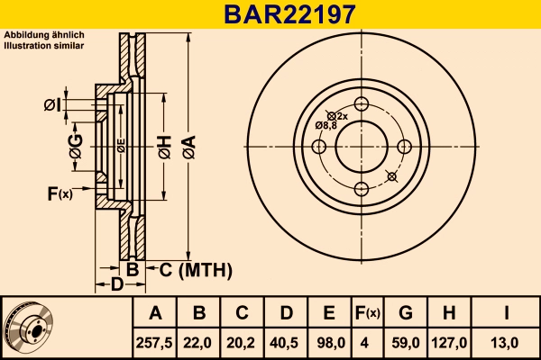 Тормозной диск BARUM BAR22197