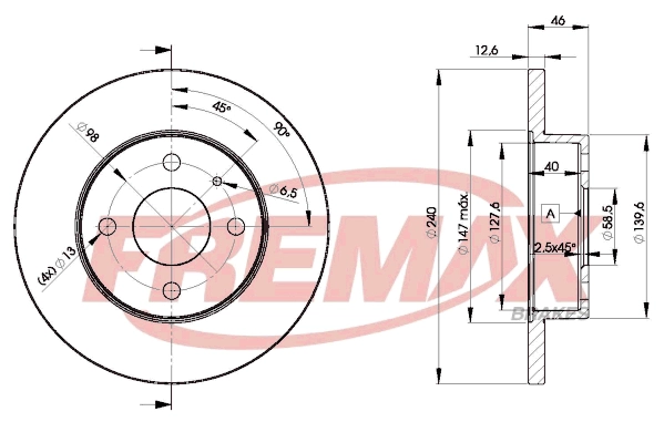 Тормозной диск FREMAX BD-1453