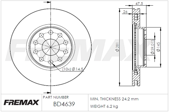Тормозной диск FREMAX BD-4639