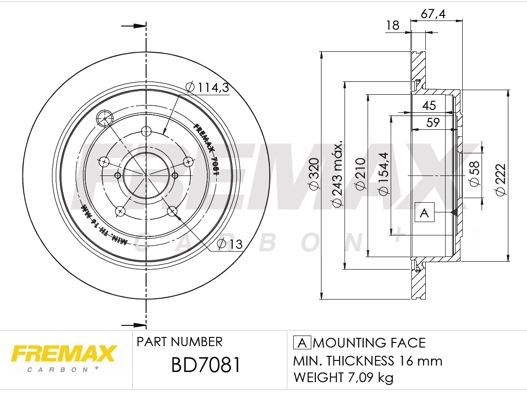 Тормозной диск FREMAX BD-7081
