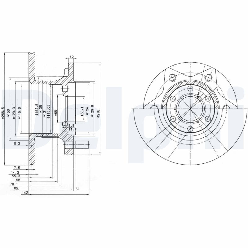 Тормозной диск DELPHI BG302