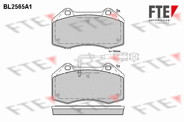Комплект тормозных колодок дисковый тормоз FTE BL2565A1