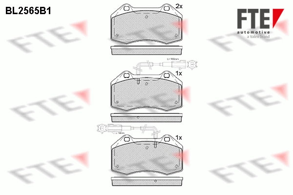 Комплект тормозных колодок дисковый тормоз FTE BL2565B1