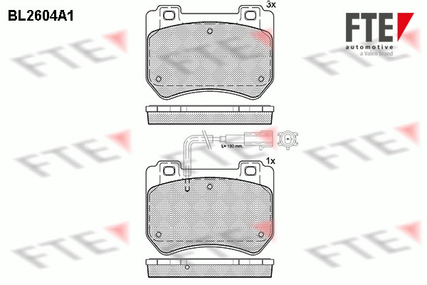 Комплект тормозных колодок дисковый тормоз FTE BL2604A1