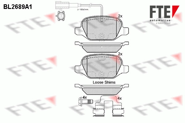 Комплект тормозных колодок дисковый тормоз FTE BL2689A1